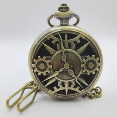 Porte-dés en métal avec mini-kit polyédrique: engrenages du temps avec pochette en suédine noire