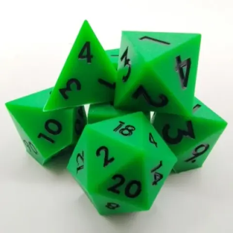 Dés en silicone - vert avec chiffres noirs