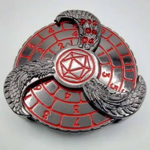 Dice spinner: morsure de dragon - bronze à cannon avec rouge dans une boîte