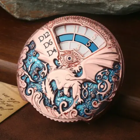 Dice spinner deluxe - or rose avec sarcelle dans une boîte