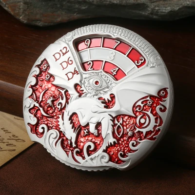 Dice spinner deluxe - argent avec rouge dans une boîte