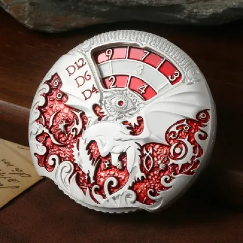 Dice spinner deluxe - argent avec rouge dans une boîte