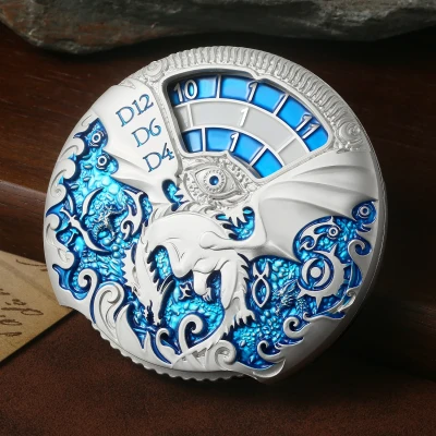 Dice spinner deluxe - argent avec bleu dans une boîte