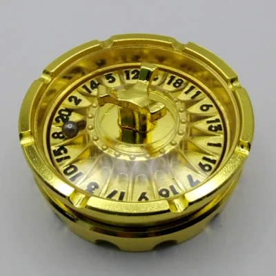 Dice Spinner Roulette d20 - or avec chiffres noirs