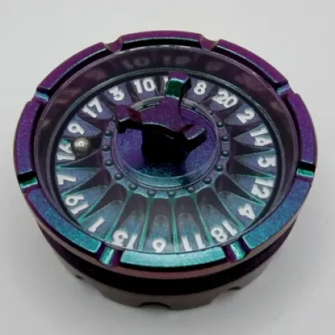 Dice Spinner Roulette d20 - photochromatique vert / mauve