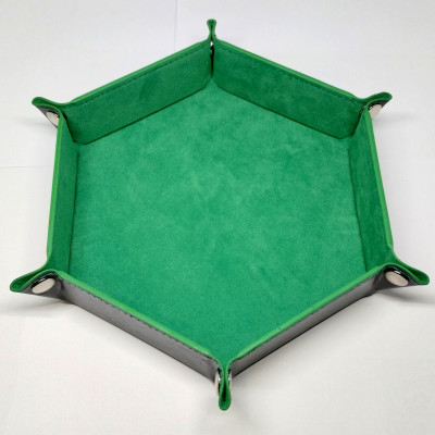 Piste de dés portative hexagonale - verte