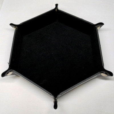 Piste de dés portative hexagonale - noire