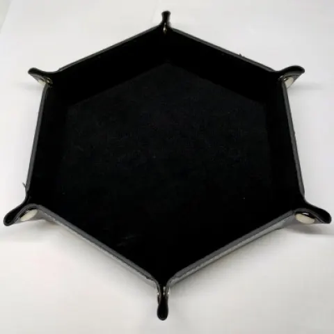 Piste de dés portative hexagonale - noire