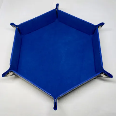 Piste de dés portative hexagonale - bleue foncée