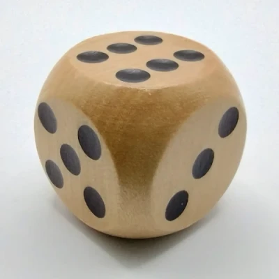 Dé à 6 faces en bois - 30mm