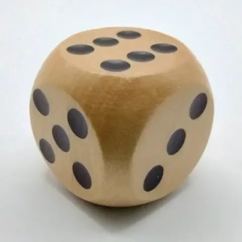 Dé à 6 faces en bois - 30mm