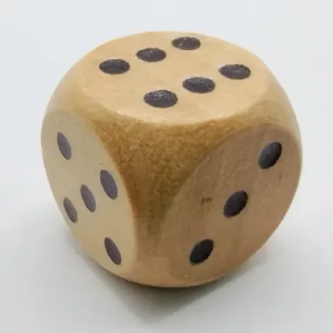 Dé à 6 faces en bois - 18mm