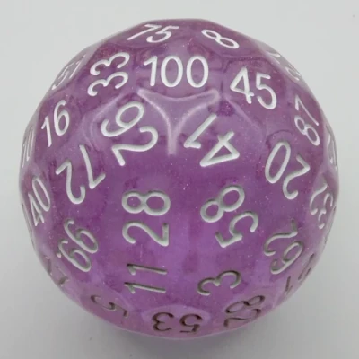 Dés à 100 faces: pincée de paillettes - mauve pâle