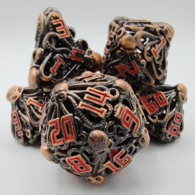 Dés du flagelleur mental - céruloplasmine avec pochette en suédine noire avec pochette en suédine noire