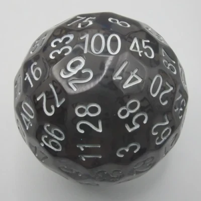 Dé à 100 faces: noir translucide