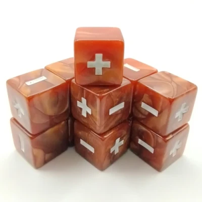 Dés modificateurs: 12 dés bruns marbrés