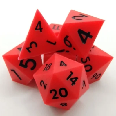 Dés en silicone - rouge avec chiffres noirs